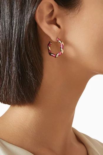 1980s Vintage Enamel Hoop Earrings