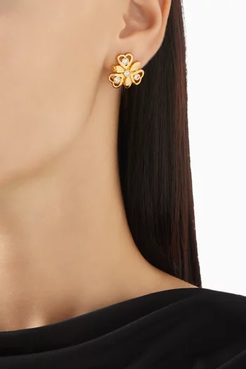 Rediscovered 1980s Vintage Crystal Clip Earrings in 22kt Gold-plated