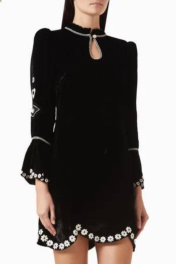 Olympia Mini Dress in Velvet