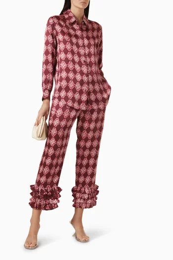 Talitha Ruffle Pants in Silk