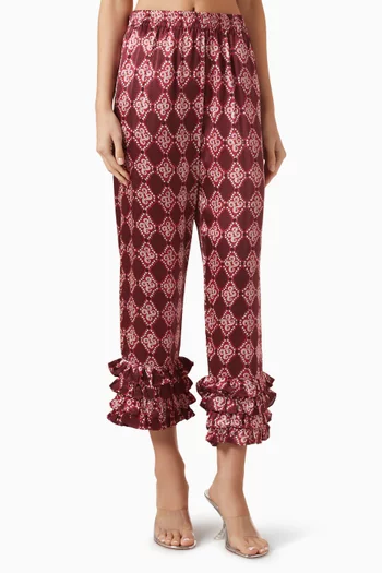 Talitha Ruffle Pants in Silk
