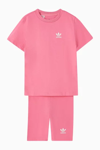 Logo Graphic Cycling T-Shirt and Shorts Set