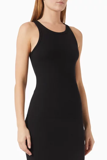 High Neck Tank Top in Cotton Blend