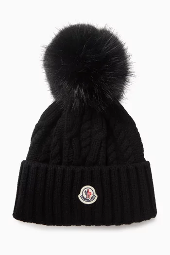 Pom-pom Beanie in Wool