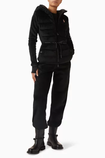 كنزة بغطاء رأس وسحّاب وتصميم مبطن بولارتيك مخمل