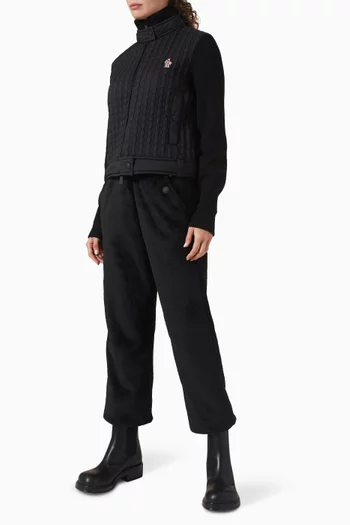 Padded Cardigan in Virgin Wool