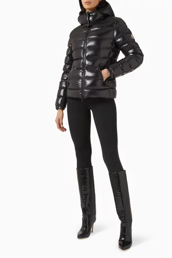 Bady Hooded Short Down Jacket in Nylon Laqué