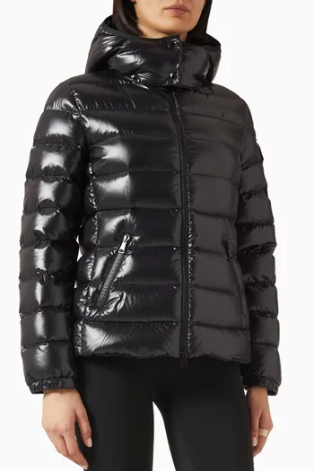 Bady Hooded Short Down Jacket in Nylon Laqué
