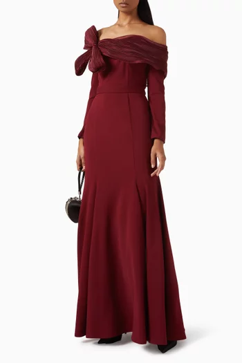 Off-shoulder Bow Gown