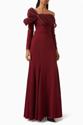 Off-shoulder Bow Gown