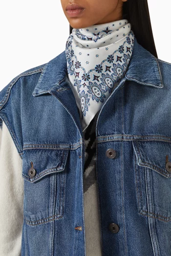 Printed Scarf in Silk-twill