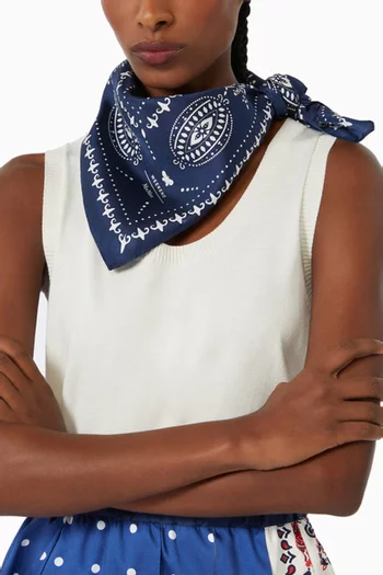 Printed Scarf in Silk-twill