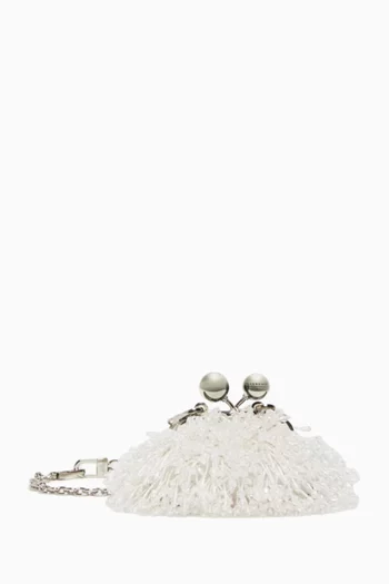 Nano Dotto Sequin Clutch Bag in Satin