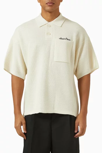 تي شيرت بولو فضفاض نسيج بيكيه