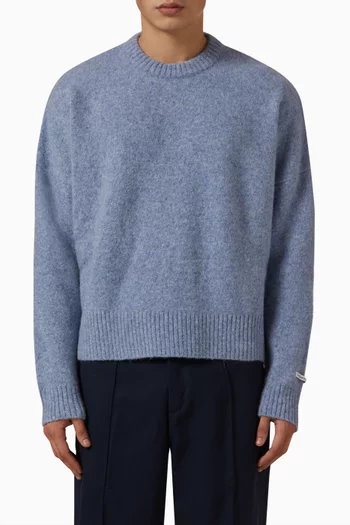 Logo Sweater in Mohair Knit