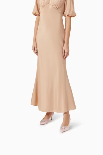 Novi 70 Crystal-brooch Pumps in Satin