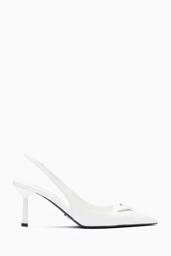 Décolleté 55 Slingback Pumps in Brushed Leather