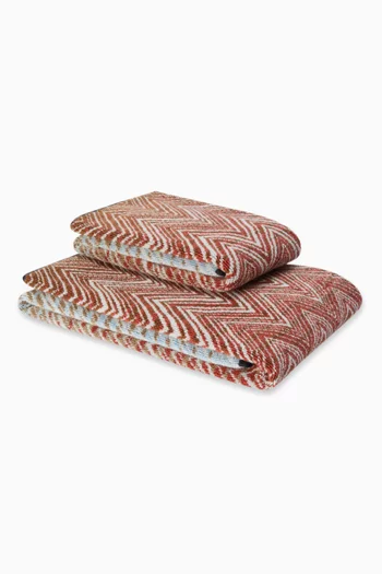 2-piece Stone Towel Set in Cotton-terry
