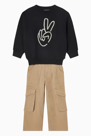 Graphic Print Sweatshirt in Cotton