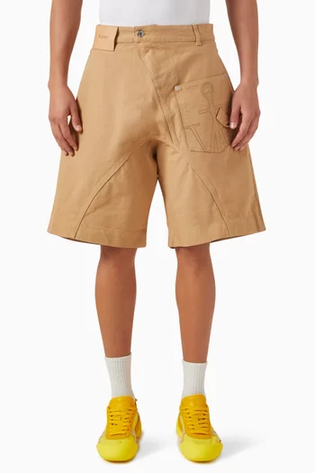Twisted Workwear Shorts in Cotton
