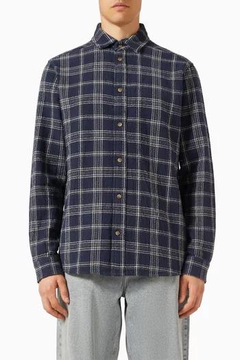 Kash Check Overshirt in Textured-cotton
