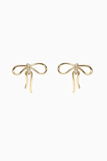 Lars Bow Crystal Earrings in 14kt Gold-plated Sterling Silver