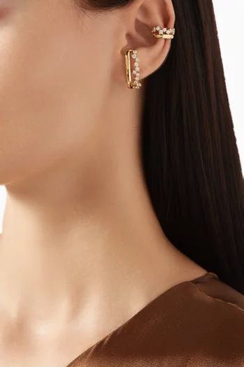 Kevin Earrings & Ear Cuffs in 14kt Gold-plated Sterling Silver, Set of 4