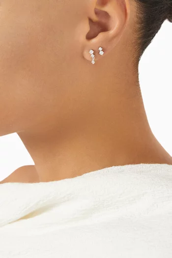 Hann Stud Earring Set in Rhodium-plated Sterling Silver, Set of 4