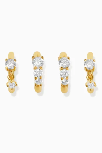 Heath Huggie Earring Set in 14kt Gold-plated Sterling Silver, Set of 4