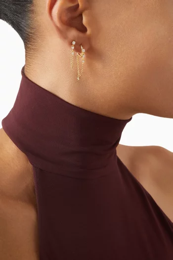 Jenneth Chain Earrings in 14kt Gold-plated Sterling Silver, Set of 4