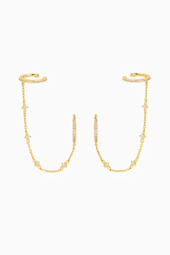 Olsen Chain Cuff Earrings in 14kt Gold-plated Sterling Silver