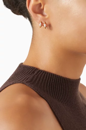 Otti Crystal Earrings in 14kt Gold-plated Sterling Silver, Set of 4