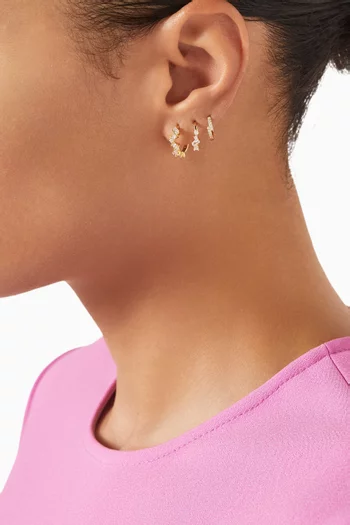 Tobias Crystal Earrings in 14kt Gold-plated Sterling Silver, Set of 6