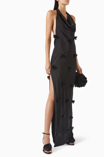 Pissenlits Beaded Dress in Satin