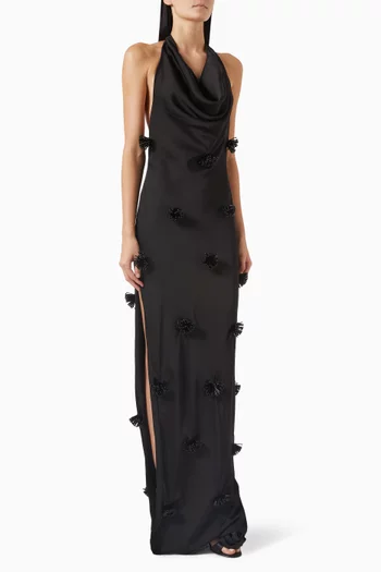 Pissenlits Beaded Dress in Satin