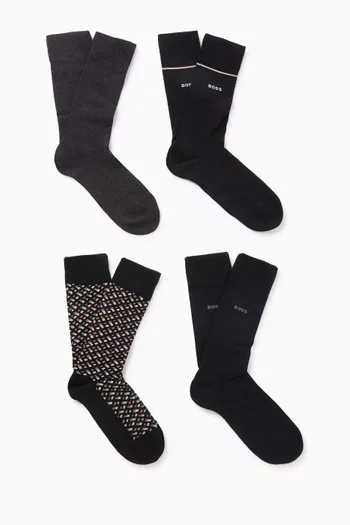 Monogram Socks in Cotton-blend, Set of 4