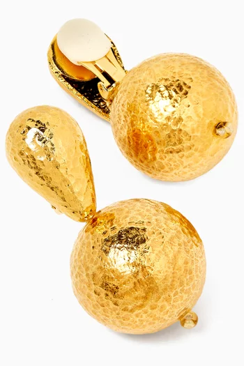 Oria Ball Drop Earrings in Gold-plated Brass