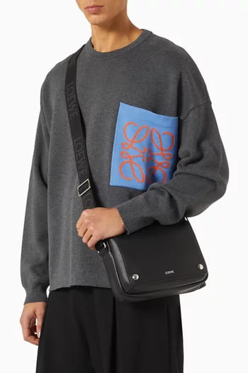 Medium Messenger Bag in Pebble Leather