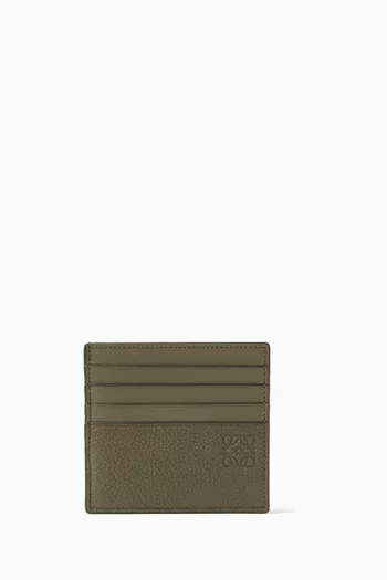 Open Card Holder in Grained Calfskin