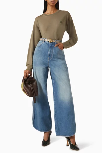 Baggy Jeans in Cotton-denim
