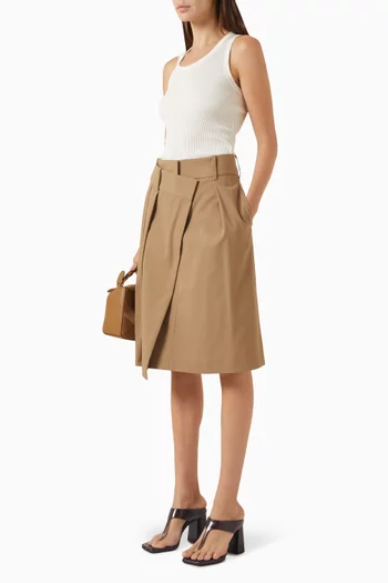 Wrap Midi Skirt in Cotton