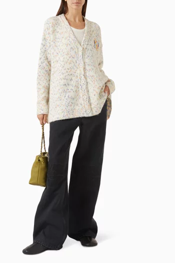 Trapeze Logo Cardigan in Wool-blend