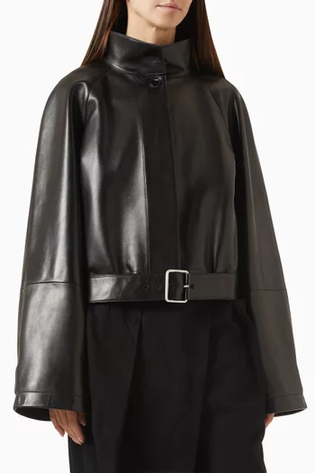Short Trench Coat in Nappa Lambskin