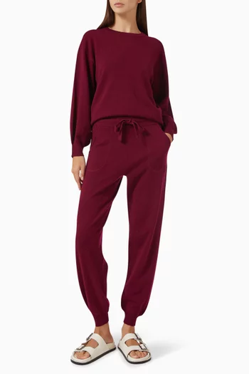 Star Drawstring Sweatpants in Wool-cashmere