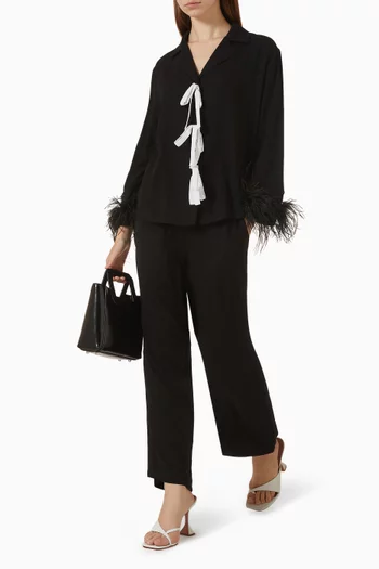 The Bow Pyjama Set with Detachable Feathers