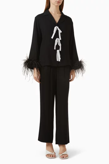 The Bow Pyjama Set with Detachable Feathers