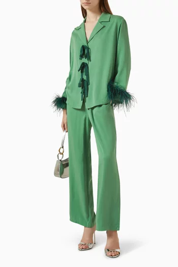 The Bow Pyjama Set with Detachable Feathers