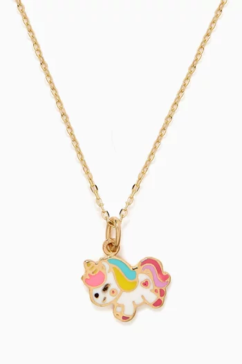 Unicorn Charm Necklace in 18kt Gold