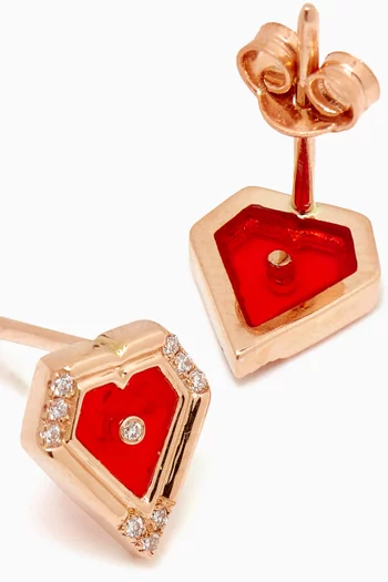 Mini Heart Studs 18kt in Rose Gold