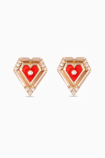 Mini Heart Studs 18kt in Rose Gold